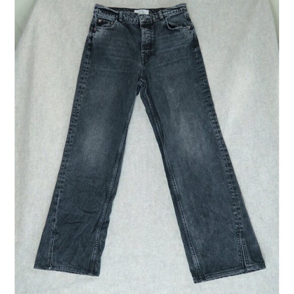 We The Free People Jeans Emmy Split Hem Bootcut High Rise Black Women's Size 28 - Picture 4 of 14